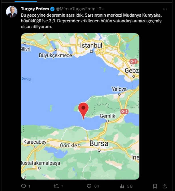 Bursa Belediye Başkanlarından geçmiş olsun mesajı
