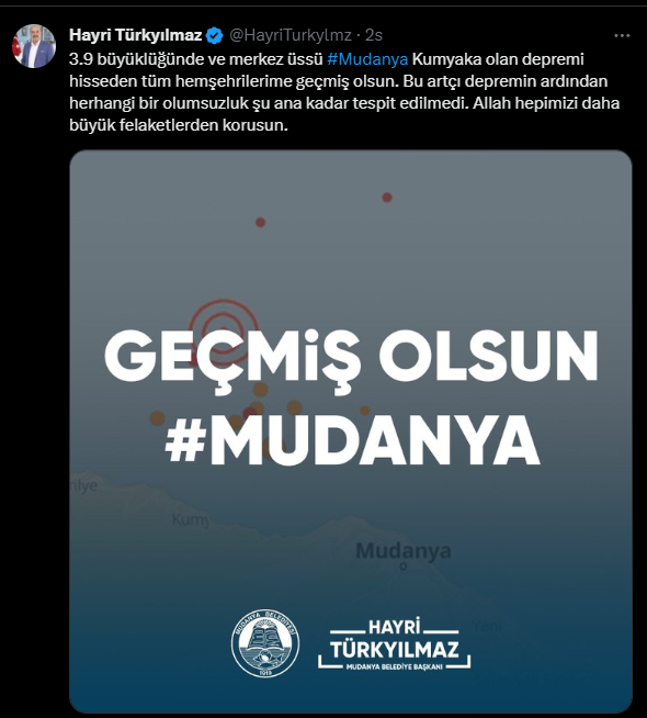 Bursa Belediye Başkanlarından geçmiş olsun mesajı