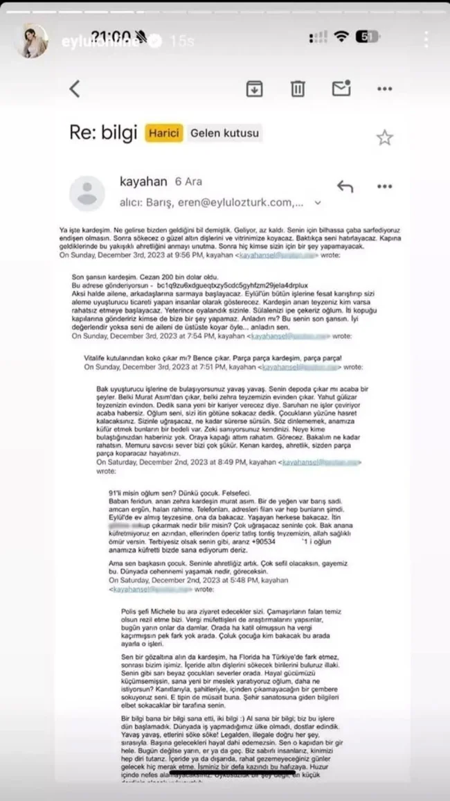 Fenomen Eylül Öztürk ölüm tehdidi aldığını iddia etti!