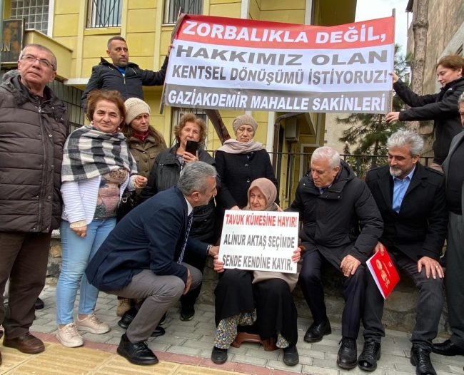 CHP Bursa'dan Gaziakdemir'de 'Rantsal dönüşüme hayır' eylemi