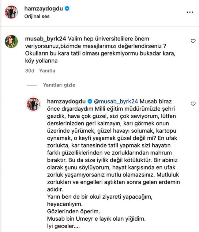 Kar isteyen öğrenciye verdiği cevap gündem oldu!