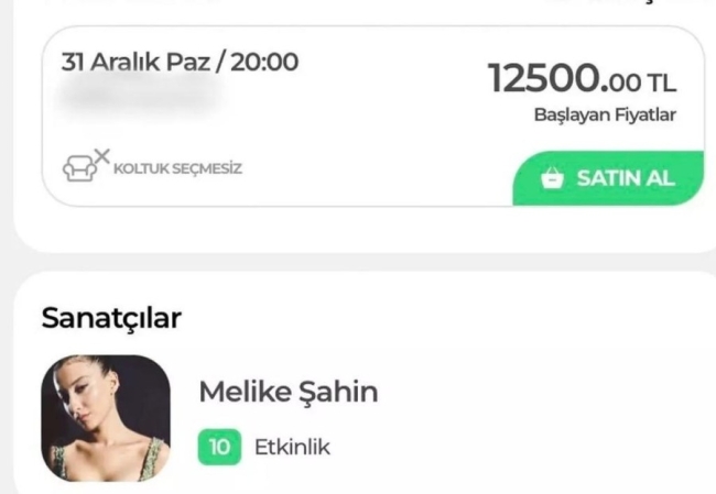 Melike Şahin'in yılbaşı gecesi konserinin fiyatı dudak uçuklattı!