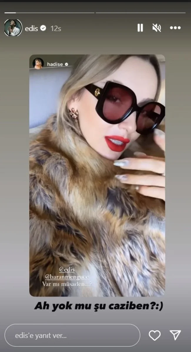 Edis'ten Hadise'ye: Ah yok mu şu caziben?