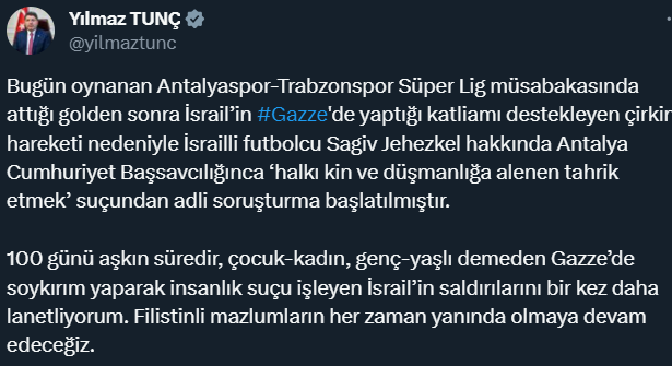 İsrailli futbolcu Jehezkel serbest bırakıldı!