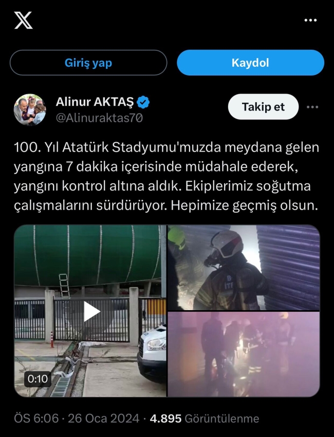 Bursa'da 100. Yıl Atatürk Stadyumu'nda yangın!