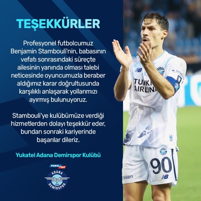 Adana Demirspor'da ayrılık!