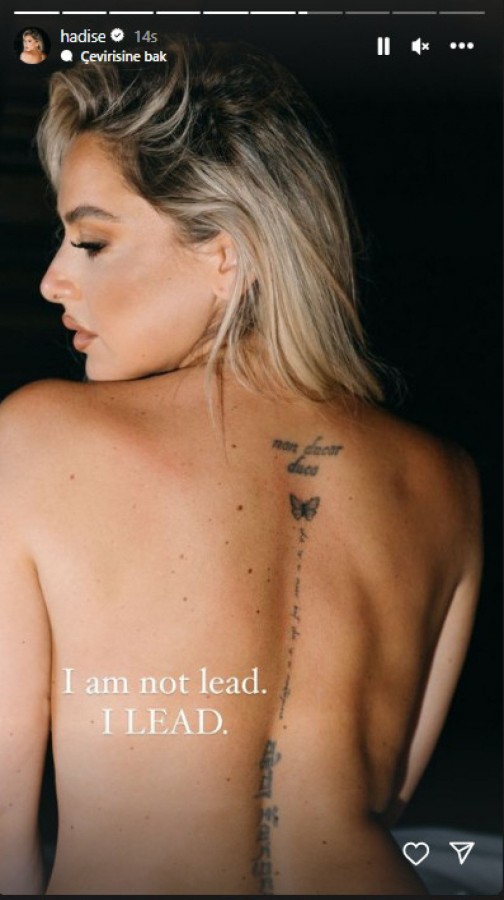 Hadise'den dikkat çeken üstsüz poz