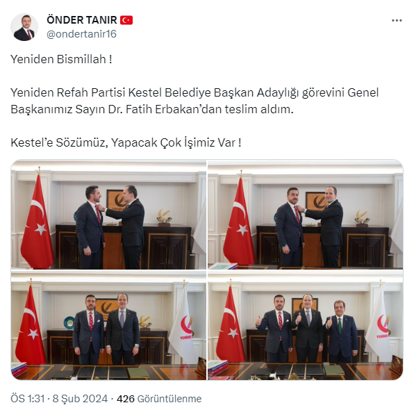 Önder Tanır Yeniden Refah Partisi'nde