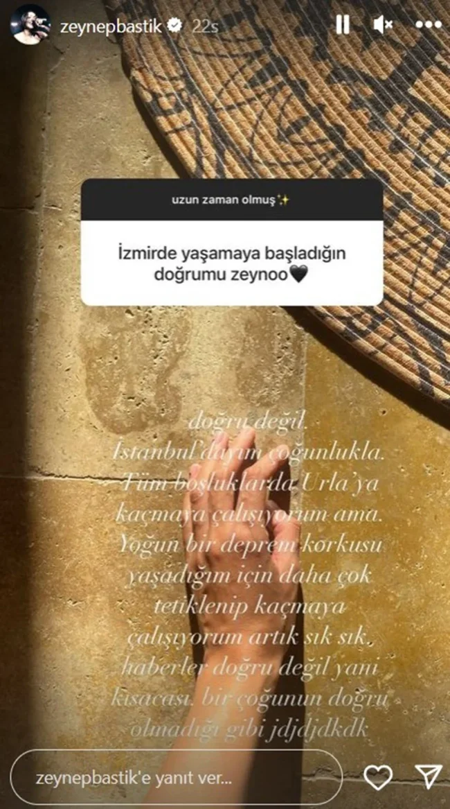 Zeynep Bastık'tan İzmir'e taşındığı iddialarına yanıt