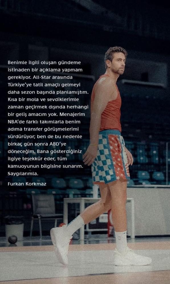 Furkan Korkmaz, ABD'ye döneceğini açıkladı
