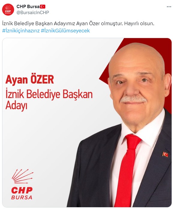 CHP İznik adayı değişti!