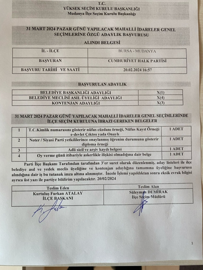 CHP Mudanya'da ıslak imza krizi!