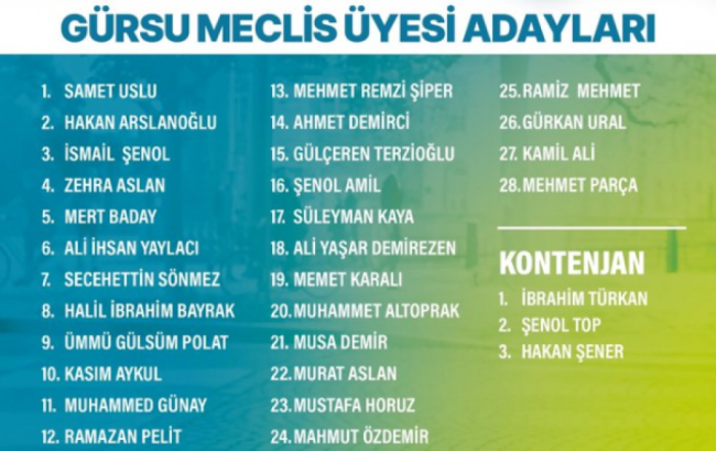 AK Parti Bursa'da Belediye Meclis Üyesi adaylarını açıkladı