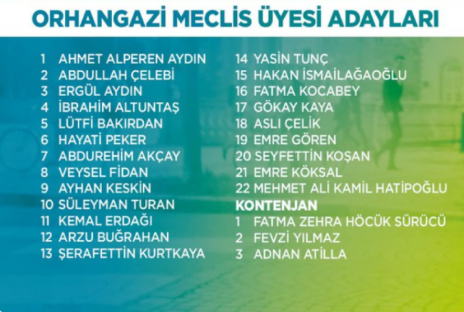 AK Parti Bursa'da Belediye Meclis Üyesi adaylarını açıkladı