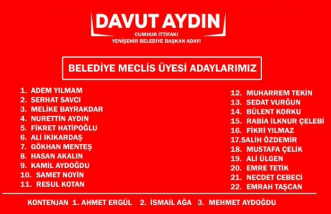 AK Parti Bursa'da Belediye Meclis Üyesi adaylarını açıkladı