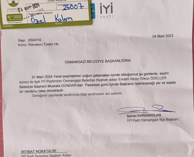 İYİ Parti Osmangazi Adayı Özeller'den pankart açıklaması
