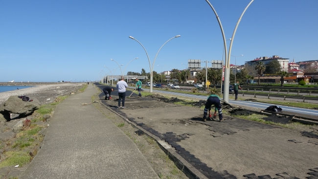 Yürüyüş yolu onarım çalışmaları devam ediyor