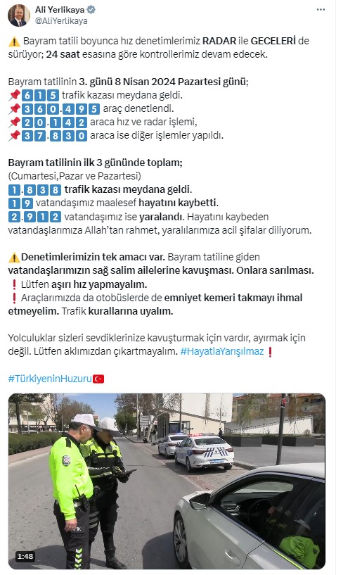Tatilin ilk 3 gününde trafik kazalarında 19 kişi hayatını kaybetti