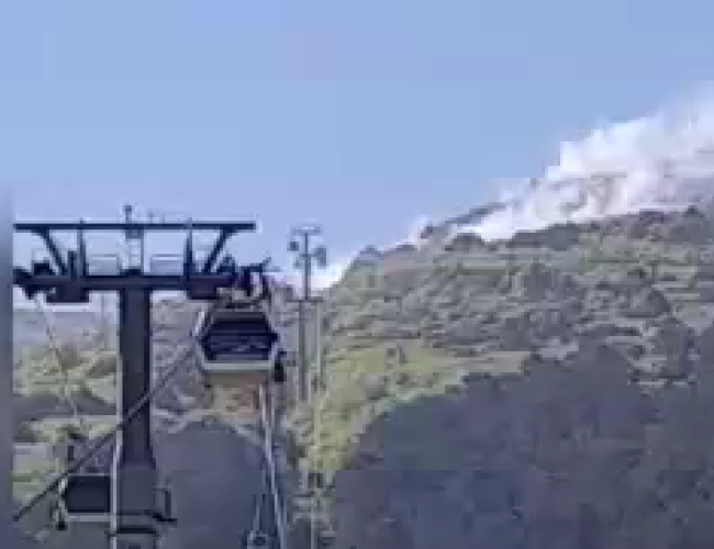 Uludağ teleferik bölgesinde korkutan yangın!