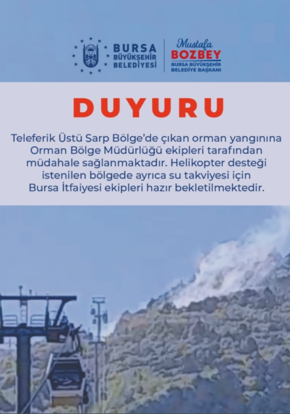 Uludağ teleferik bölgesinde korkutan yangın!