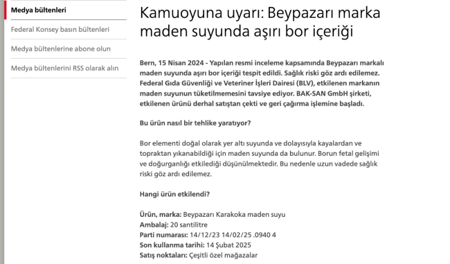 İsviçre o Türk markasını yasakladı