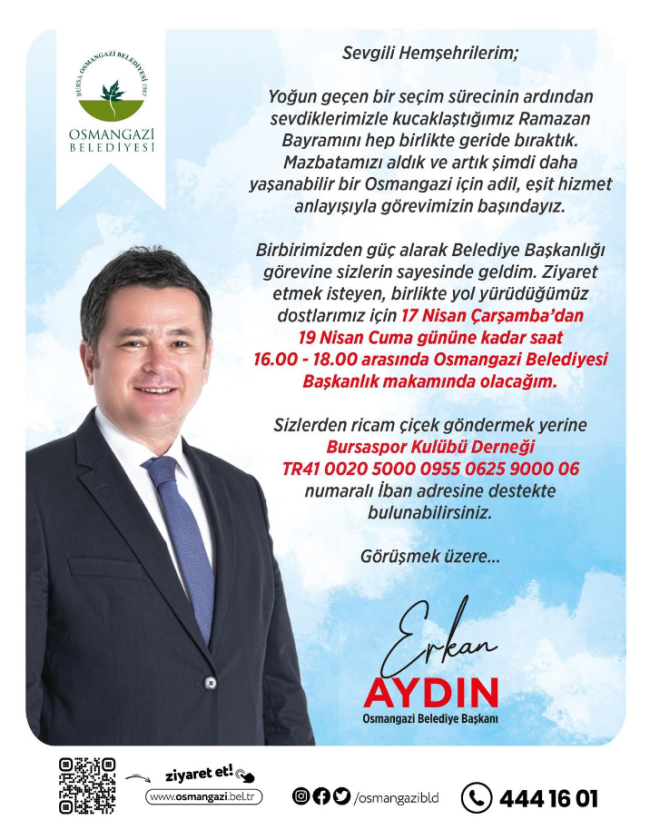 Bursaspor için bir çağrıda Başkan Aydın'dan