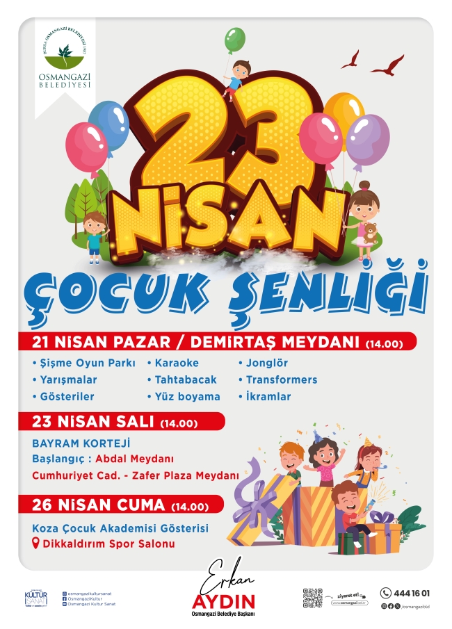 23 Nisan Osmangazi’de dolu dolu geçecek