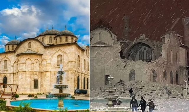 Deprem öncesi ve sonrası fotoğraflar