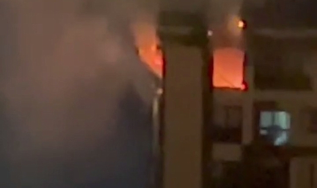 14 katlı binada korkutan yangın