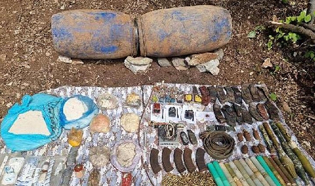 Amanoslar'da PKK'ya ait patlayıcı ve mühimmat imha edildi