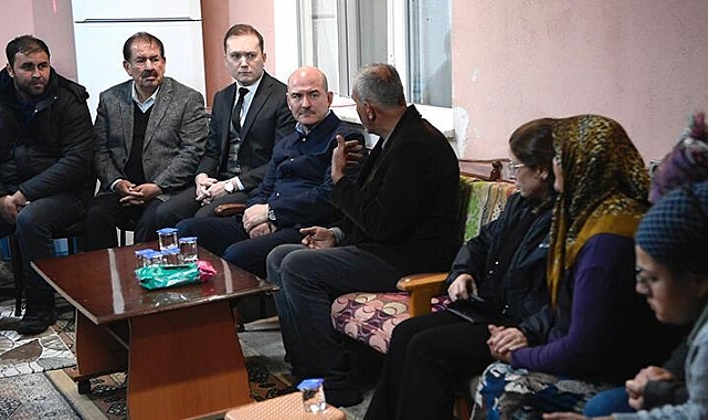 Bakan Soylu'dan, madenci ailelerine ziyaret