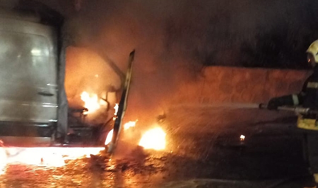 Bodrum'da araç yangını