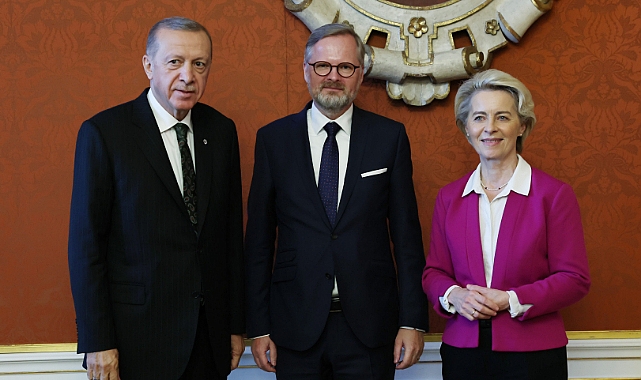 Cumhurbaşkanı Erdoğan, AB Komisyonu Başkanı Leyen ve Çekya Başbakanı Fiala ile görüştü