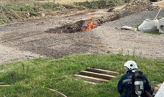 Doğal gaz boru hattında yangın!