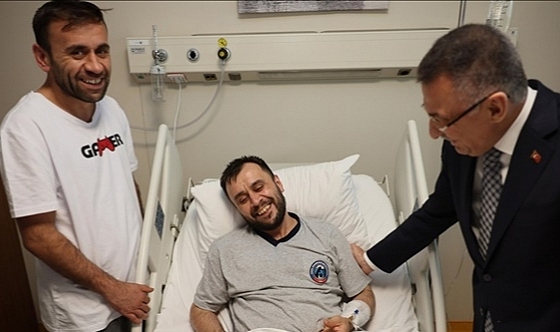Fuat Oktay'dan yaralı madencilere ziyaret