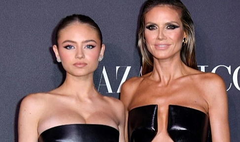 Heidi Klum kızı Leni ile birlikte poz verdi
