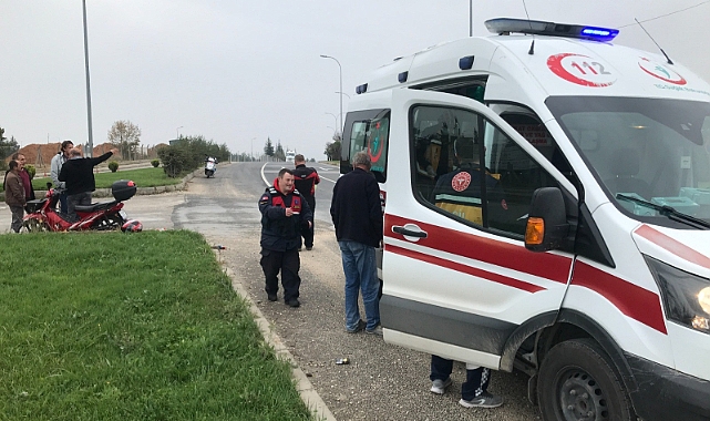 Kamyon ile motosiklet çarpıştı