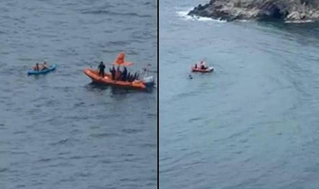 Korku dolu anlar: Fırtınada mahsur kaldılar