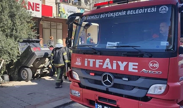 Otomobil evin bahçesine çakıldı