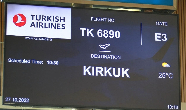 Türkiye'den Kerkük'e ilk uçak seferi gerçekleşti