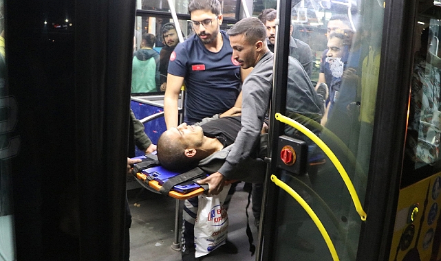 Yaralandığını fark etmeden otobüse bindi