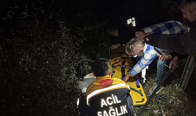 Bariyerlere çarpıp yol kenarına savruldu