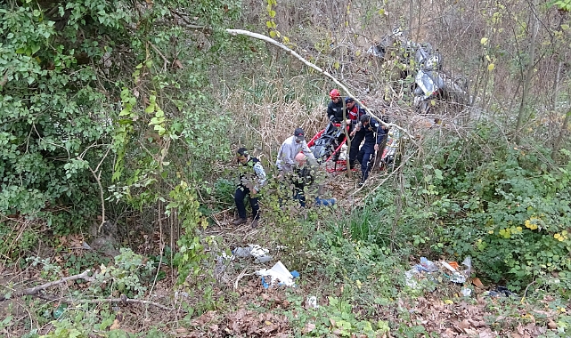 Bursa'da dereye uçan otomobilde can pazarı