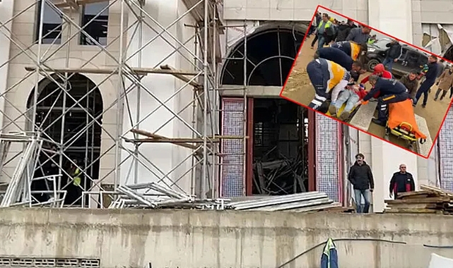 Cami inşaatında iskele çöktü: 1 ölü, 19 yaralı