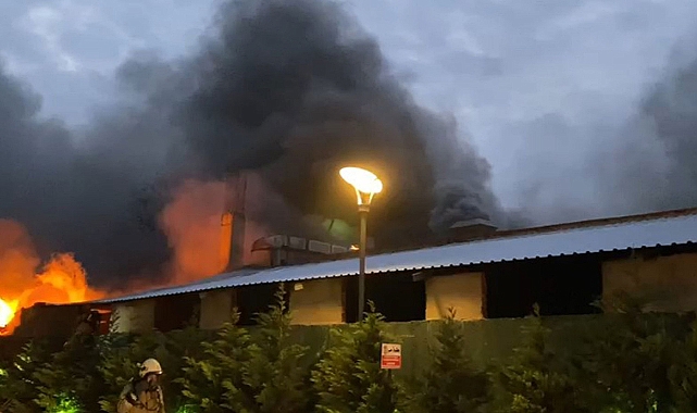 Esenyurt'ta bir fabrika alev alev yanıyor
