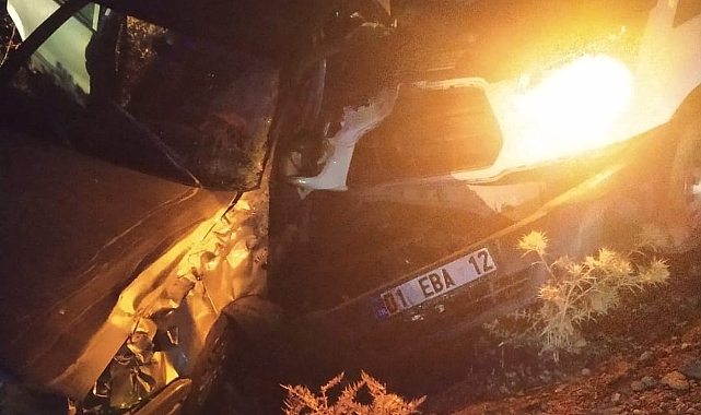 İki araç şarampole uçtu