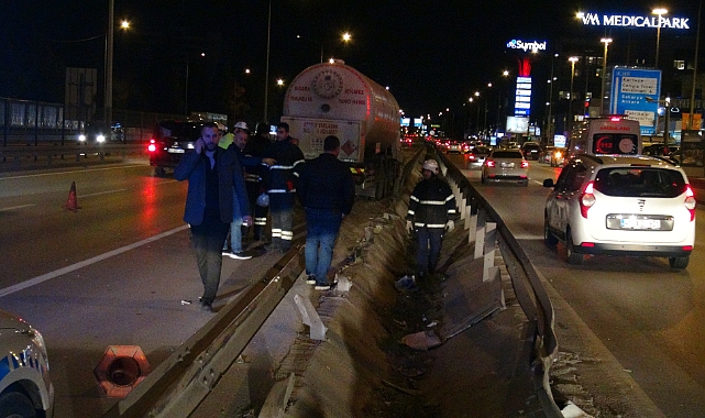 LPG yüklü tanker kaza yaptı