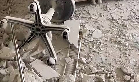 Roketin isabet ettiği okulun içi görüntülendi