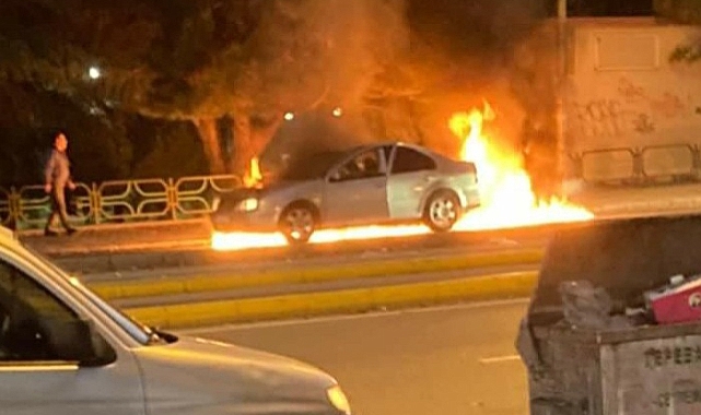 Seyir halindeyken alev alev yandı