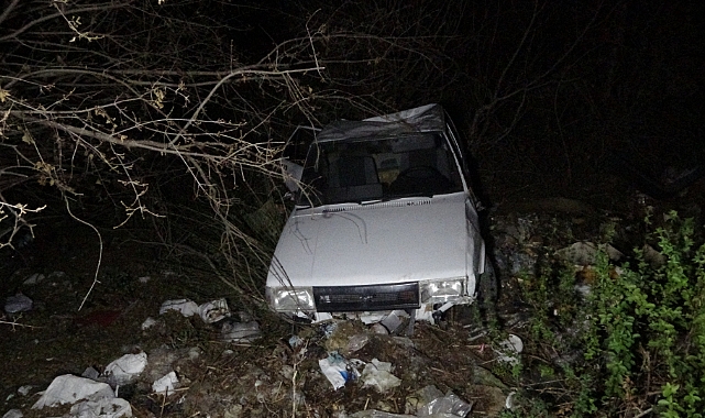 Yoldan çıktı, uçuruma yuvarlandı